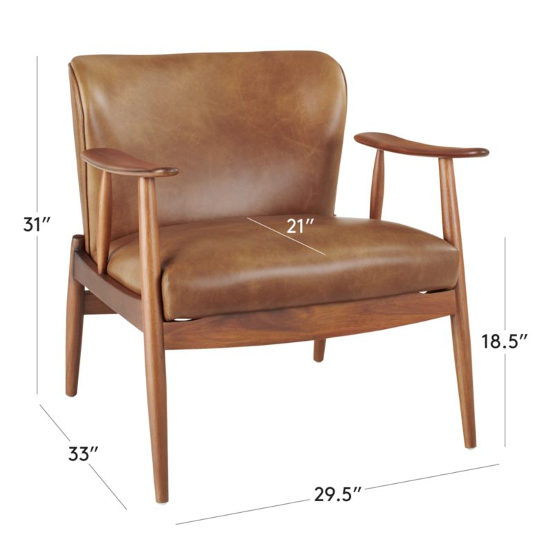 View Troubadour Saddle Leather Wood Frame Chair - image 3 of 9