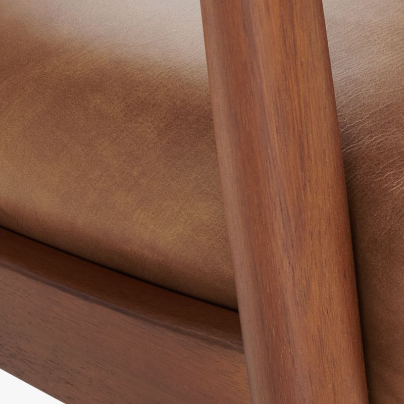 Troubadour Bello Saddle Leather Wood Frame Chair - image 8 of 9