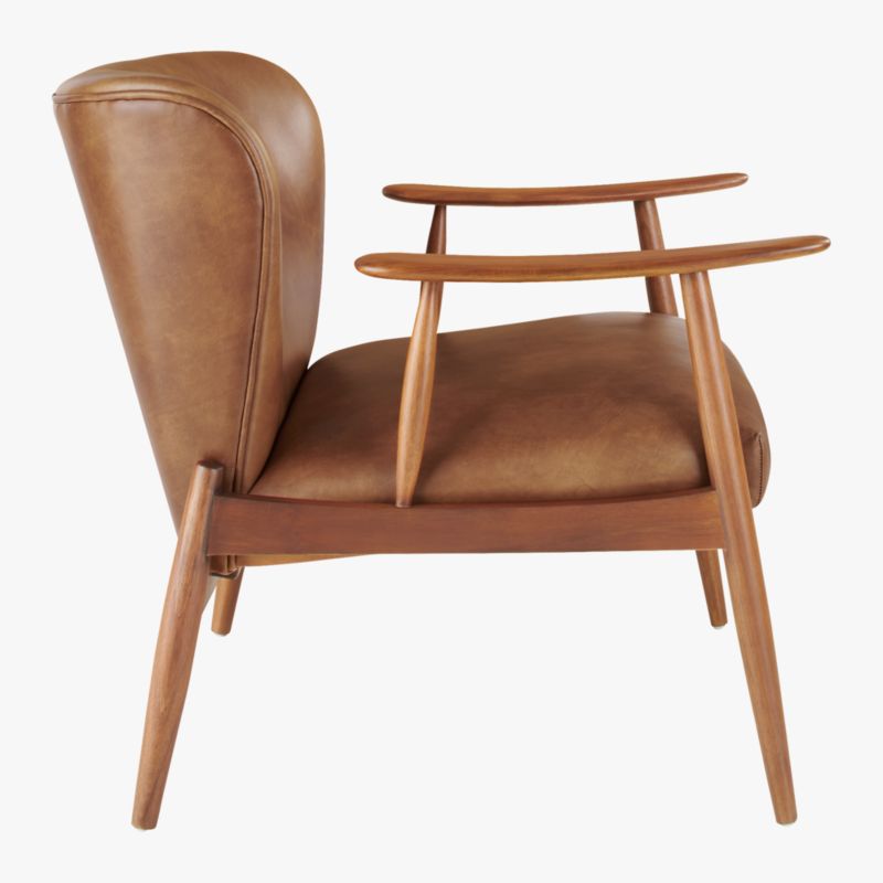 Troubadour Bello Saddle Leather Wood Frame Chair - image 6 of 9