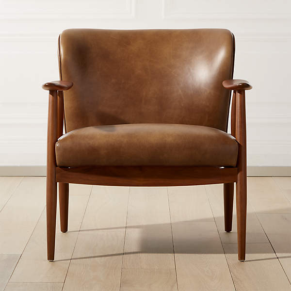 Troubadour Saddle Leather Wood Frame, Leather Saddle Chair