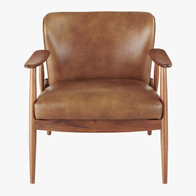 Troubadour Bello Saddle Leather Wood Frame Chair - image 4 of 9