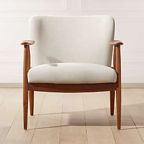 White wooden chair online with arms