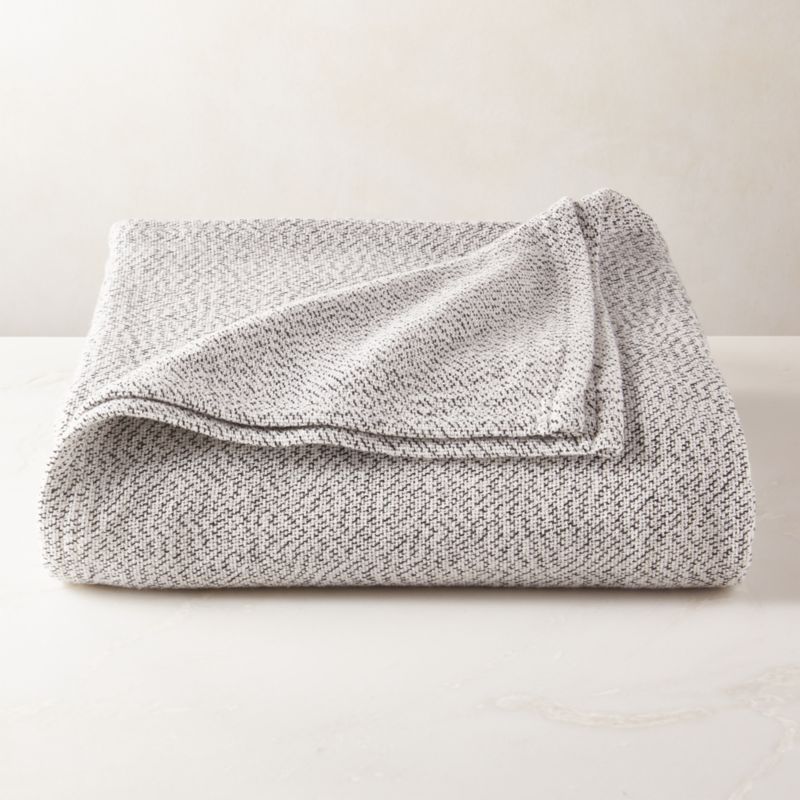 View Troy Lightweight Black/White Organic Cotton King Blanket details