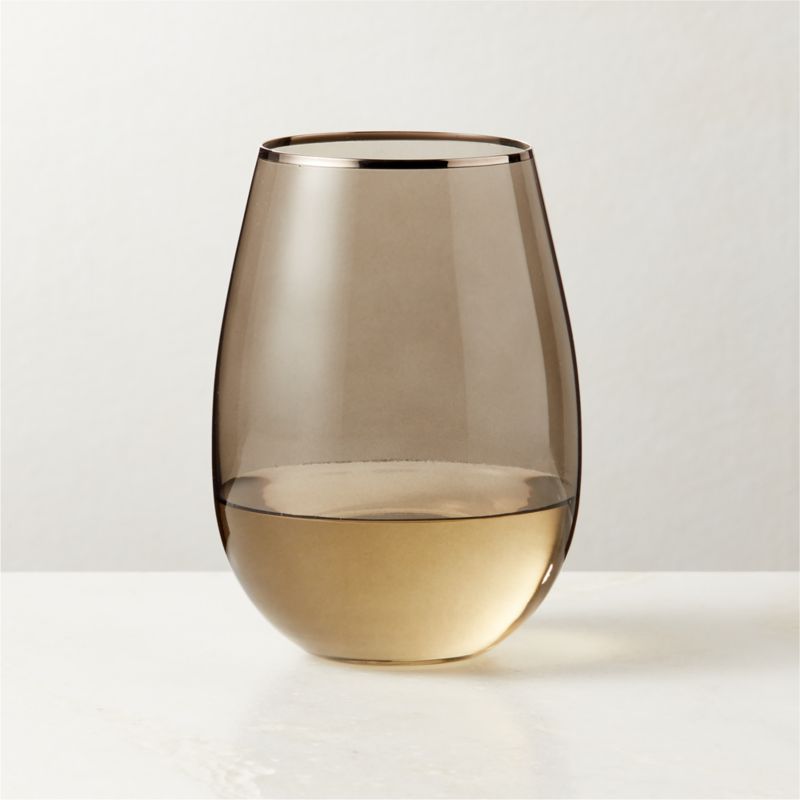 View True Smoked Stemless Wine Glass details
