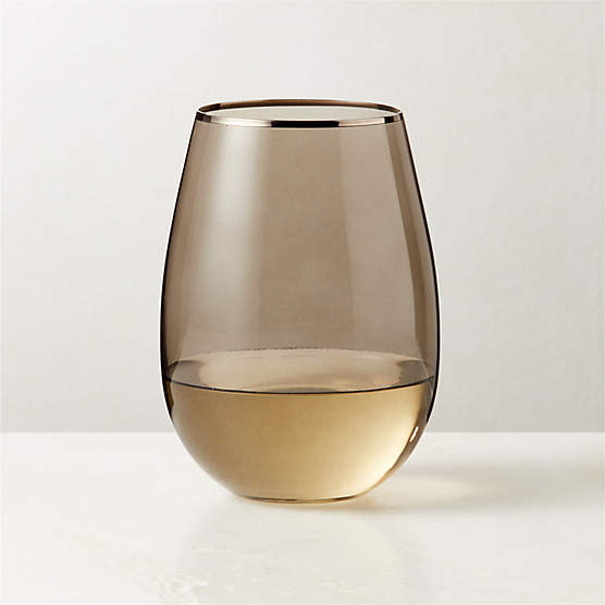 True Smoke Stemless Wine Glass by Azeeza