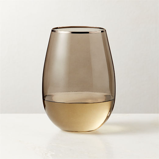 True Smoke Stemless Wine Glass by Azeeza