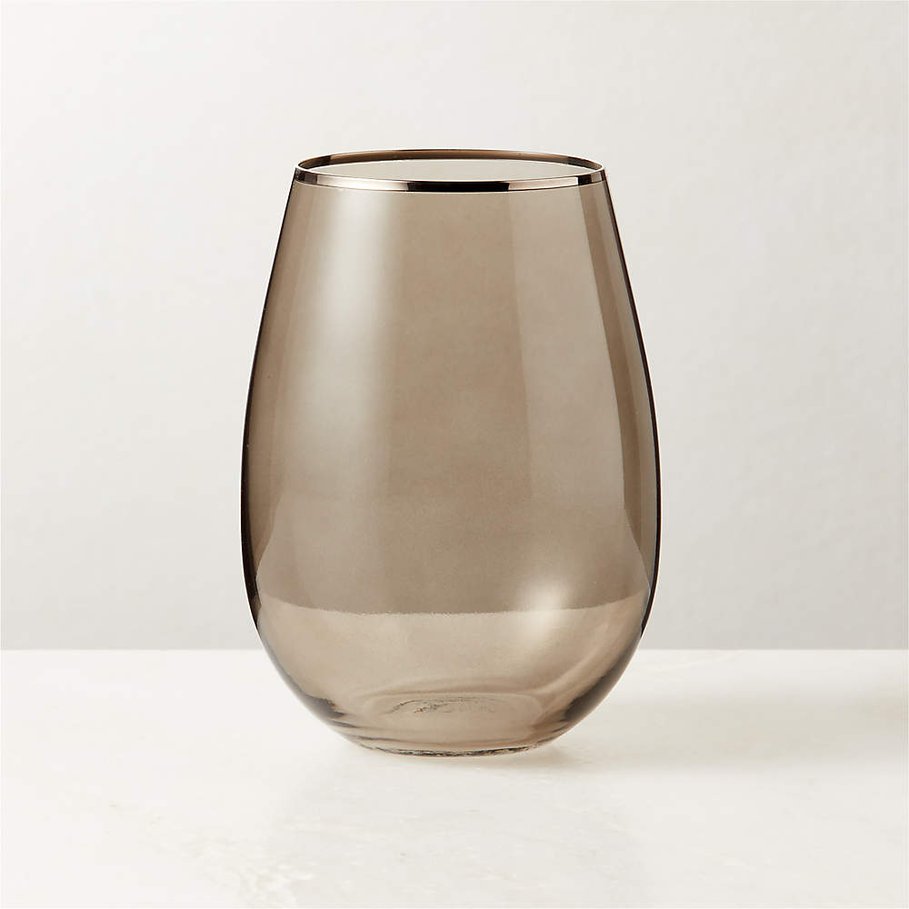 True Modern Stemless Wine Glass Set of 6 + Reviews, CB2