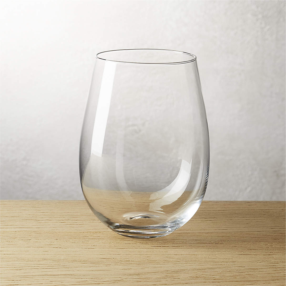 True Modern Stemless Wine Glass + Reviews CB2