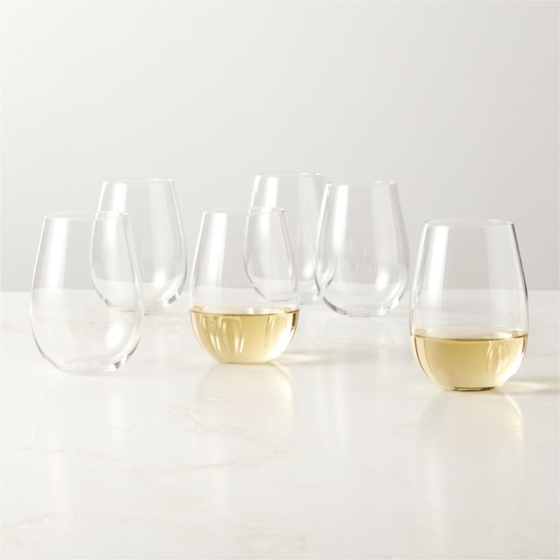 True Modern Stemless Wine Glass Set of 6 + Reviews, CB2