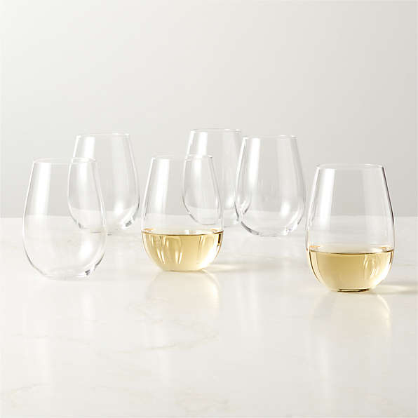 True Modern Stemless Wine Glass Set of 6 + Reviews, CB2