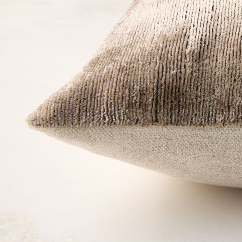 Truette Light Olive Green Turkish Silk Lumbar Pillow With Down-Alternative Insert 22"x15" - image 3 of 5