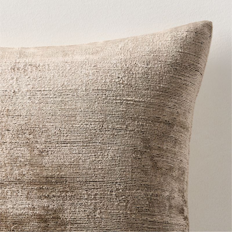 Truette Light Olive Green Turkish Silk Throw Pillow with Down-Alternative Insert 20"x20" - image 1 of 5