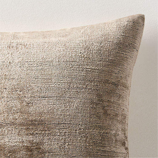 Truette Light Olive Green Turkish Silk Throw Pillow with Down-Alternative Insert 20"x20"