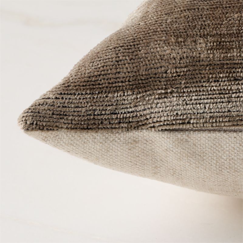 Truette Light Olive Green Turkish Silk Throw Pillow with Down-Alternative Insert 20"x20" - image 3 of 5
