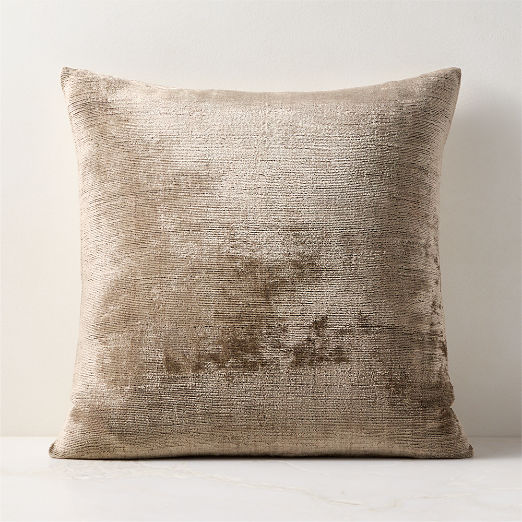 Truette Light Olive Green Turkish Silk Throw Pillow 20"x20"