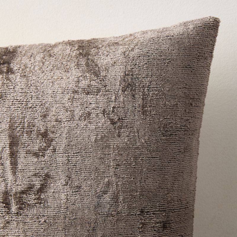 Truette Pewter Turkish Silk Throw Pillow with Down-Alternative Insert 20"x20" - image 1 of 5