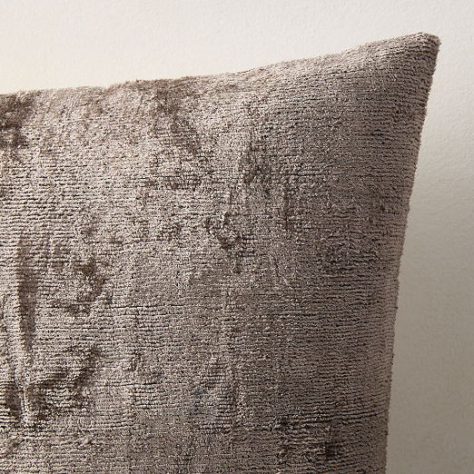Truette Pewter Turkish Silk Throw Pillow 20"x20"
