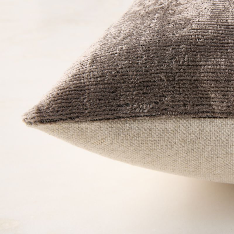 Truette Pewter Turkish Silk Throw Pillow with Down-Alternative Insert 20"x20" - image 3 of 5