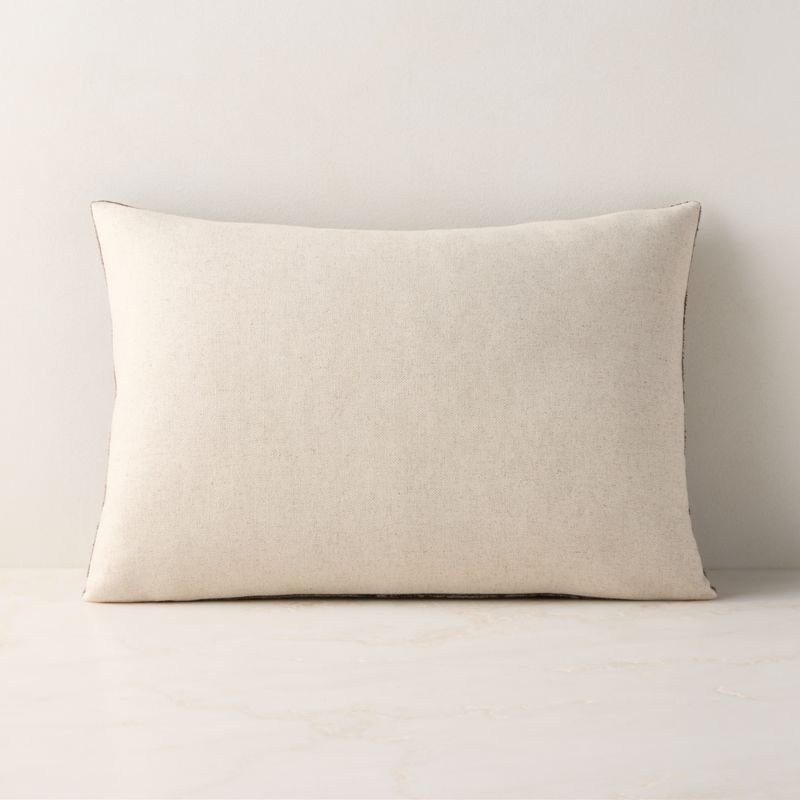 Truette Pewter Turkish Silk Lumbar Pillow With Down-Alternative Insert 22"x15" - image 2 of 5