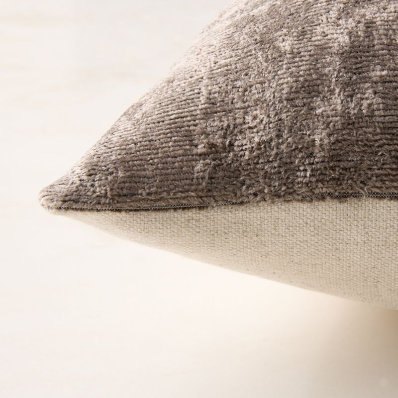 Truette Pewter Turkish Silk Throw Pillow With Down-Alternative Insert 23''x23" - image 3 of 5