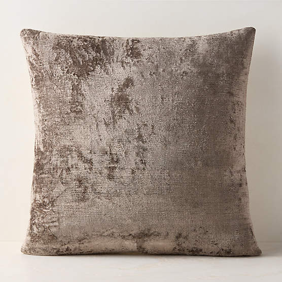 Truette Pewter Turkish Silk Throw Pillow With Down-Alternative Insert 23''x23"