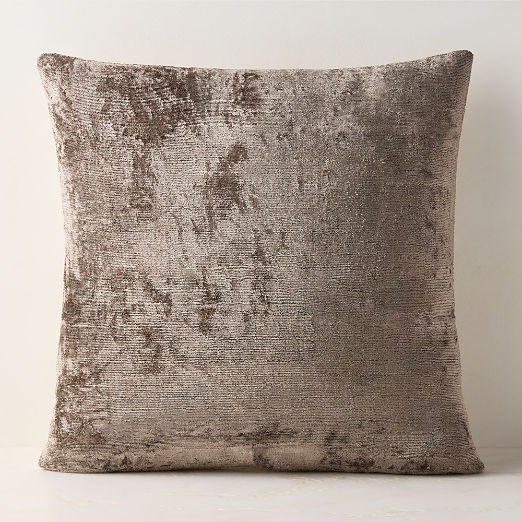 Truette Pewter Turkish Silk Throw Pillow 23''x23"