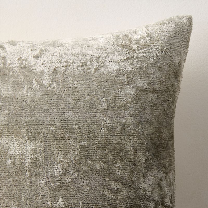 Truette Sage Green Turkish Silk Throw Pillow with Down-Alternative Insert 20"x20" - image 1 of 5