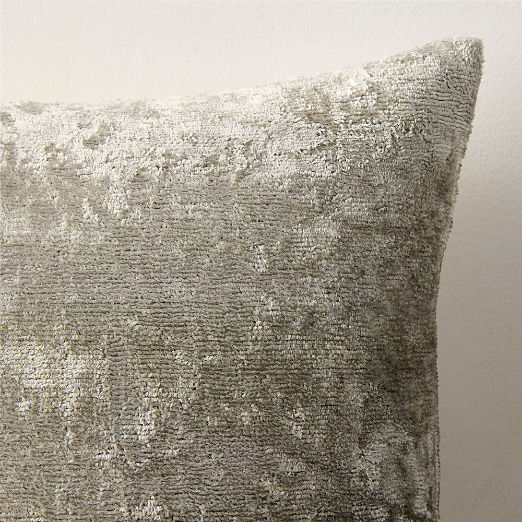 Truette Sage Green Turkish Silk Throw Pillow with Down-Alternative Insert 20"x20"
