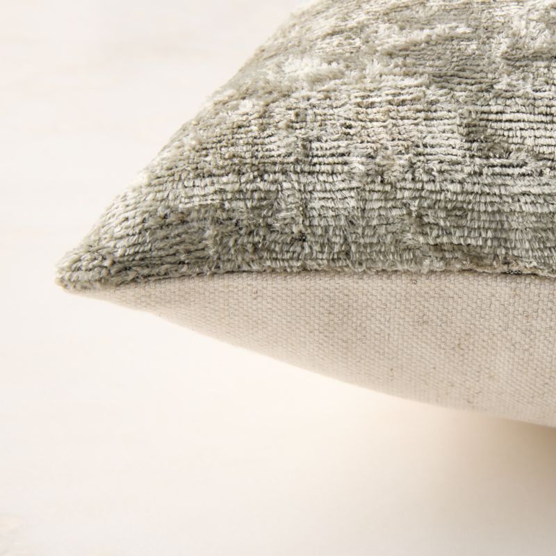 Truette Sage Green Turkish Silk Throw Pillow with Down-Alternative Insert 20"x20" - image 3 of 5
