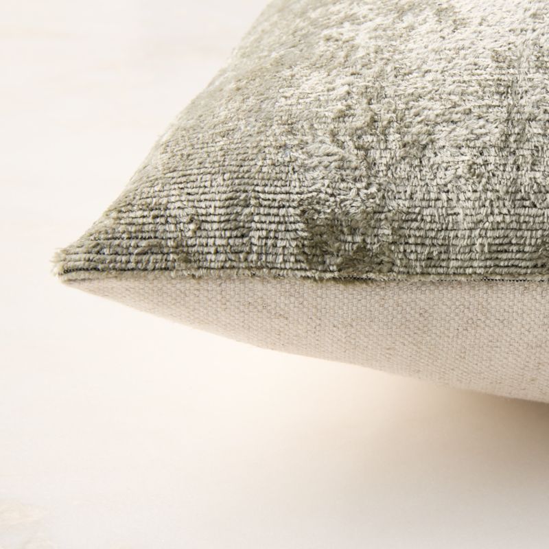 Truette Sage Green Turkish Silk Lumbar Pillow With Down-Alternative Insert 22"x15" - image 3 of 5