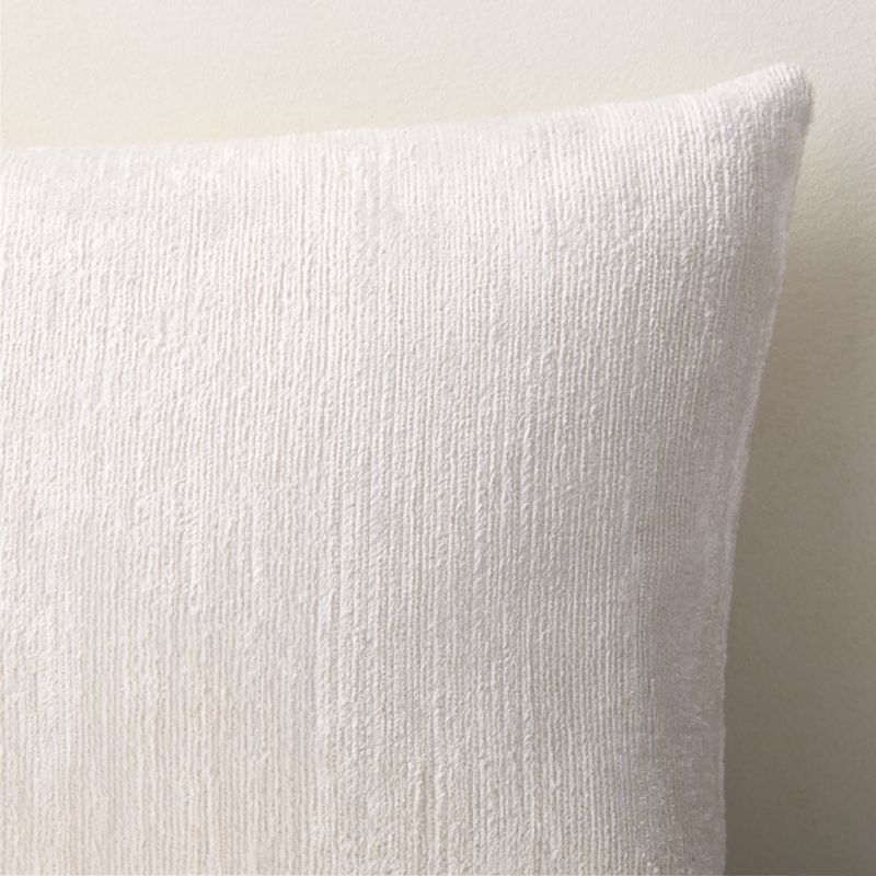 Truette White Turkish Silk Lumbar Pillow With Down-Alternative Insert 22"x15" - image 1 of 5