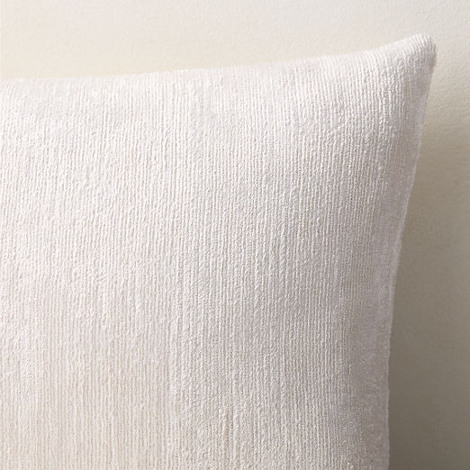 Truette White Turkish Silk Lumbar Pillow 22"x15"