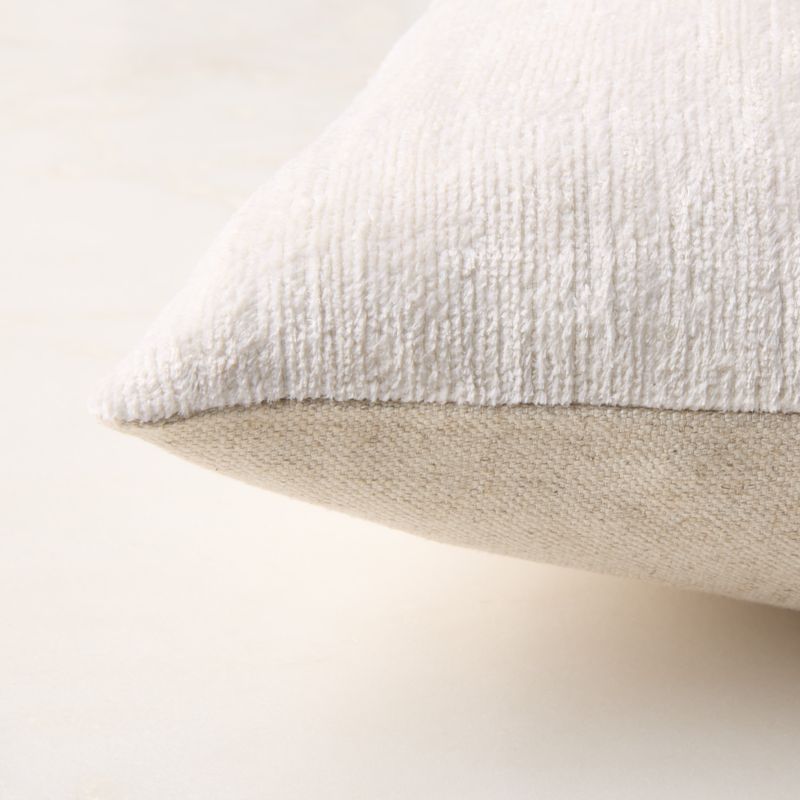 Truette White Turkish Silk Lumbar Pillow With Down-Alternative Insert 22"x15" - image 3 of 5