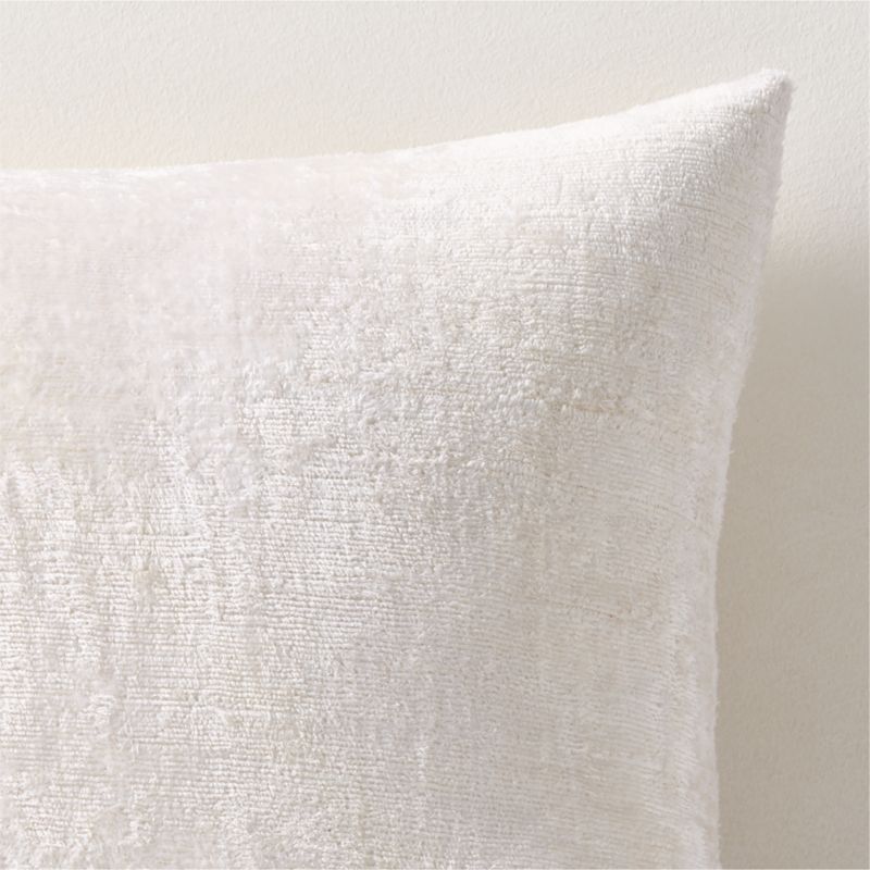 Truette White Turkish Silk Throw Pillow With Down-Alternative Insert 20"x20" - image 1 of 5