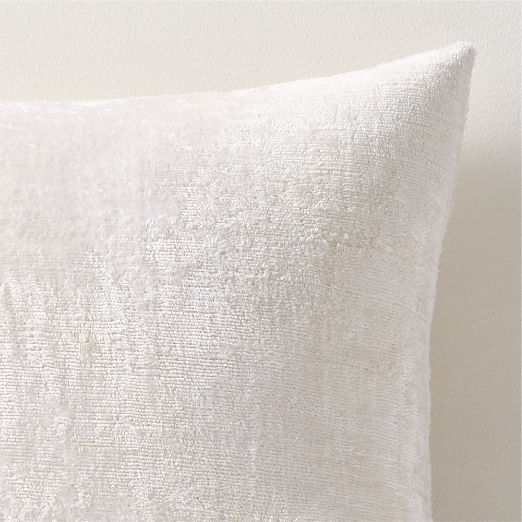Truette White Turkish Silk Throw Pillow 20"x20"