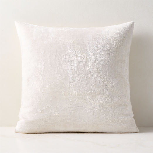 Truette White Turkish Silk Throw Pillow 20"x20"