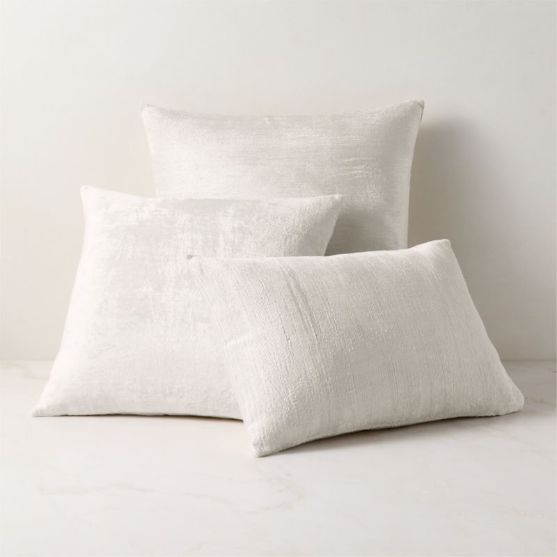 Truette White Turkish Silk Lumbar Pillow With Down-Alternative Insert 22"x15" - image 4 of 5