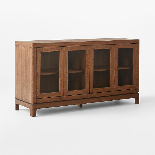 Truman 64" Acacia Wood and Glass Door Credenza