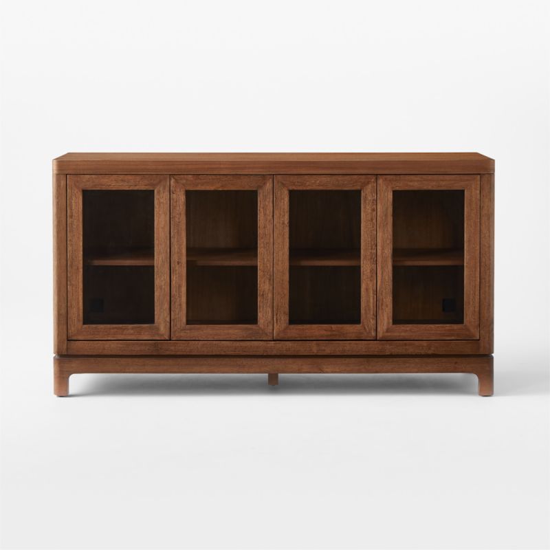 Truman 64" Acacia Wood and Glass Door Credenza - image 4 of 10