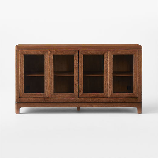 Truman 64" Acacia Wood and Glass Door Credenza