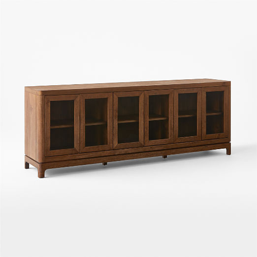 Truman 93" Acacia Color and Glass Door Credenza