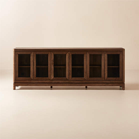 Truman 93" Acacia Color and Glass Door Credenza