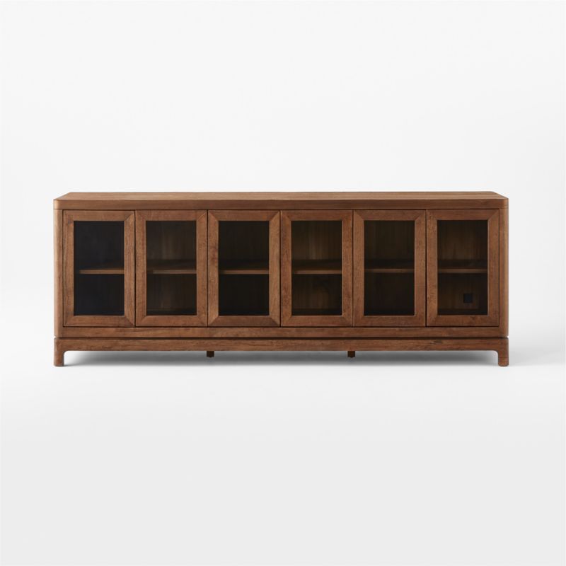 Truman 93" Acacia Color and Glass Door Credenza - image 4 of 10