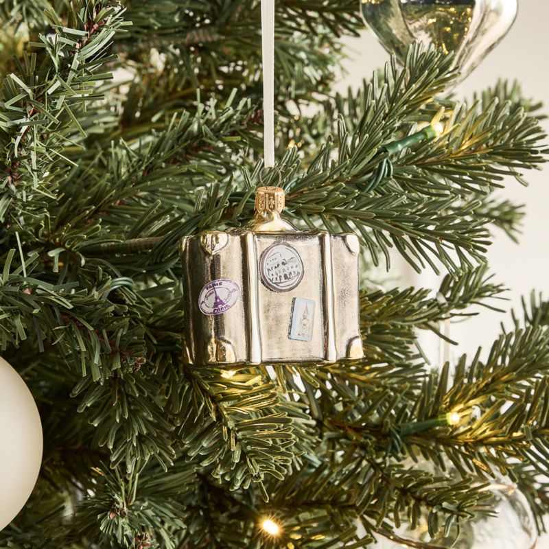 Handblown Suitcase Glass Christmas Tree Ornament - image 1 of 3