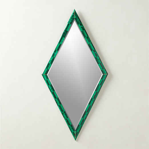 Tessellated Malachite Diamond Wall Mirror 23.75x47"
