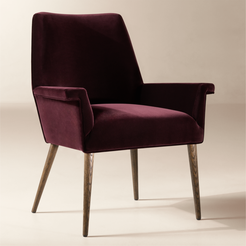 Tub Aubergine Velvet Dining Chair by Paul McCobb - image 2 of 8