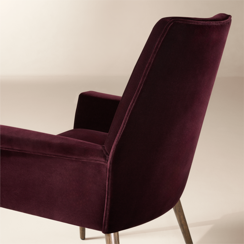 Tub Aubergine Velvet Dining Chair by Paul McCobb - image 5 of 8
