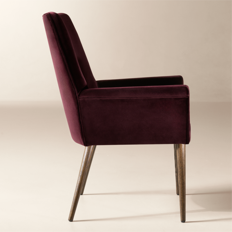 Tub Aubergine Velvet Dining Chair by Paul McCobb - image 3 of 8