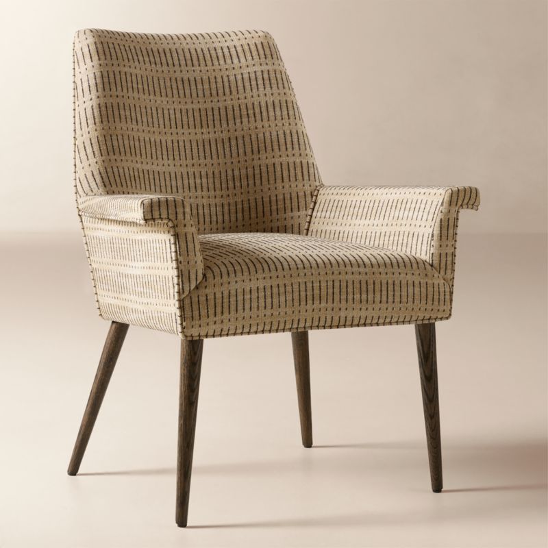 Tub Natural and Black Woven Upholstered Dining Chair by Paul McCobb - image 2 of 7