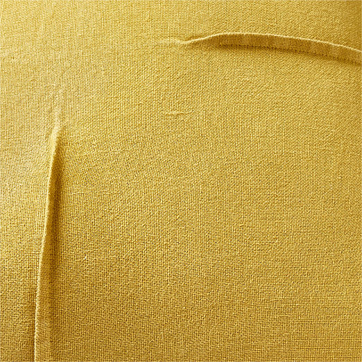 Tuck Tobacco Brown Linen Throw Pillow with Feather-Down Insert 20"x20"